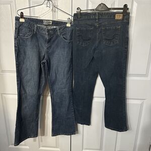 Signature by Levi Strauss Women's Boot Cut Jeans - Dark Blue and Medium Blue